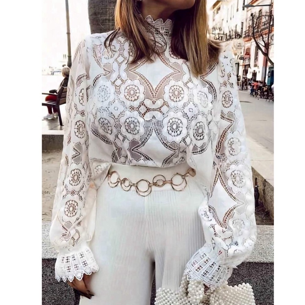 Boho White Lace Top - Picture 5 of 6